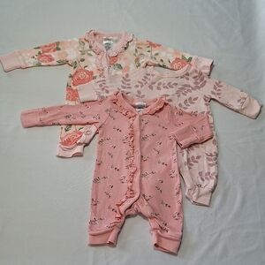 Pink Floral Kids One Piece Set